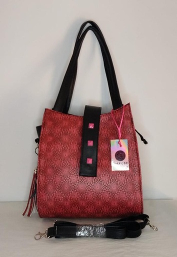 Bolso rojo con negro